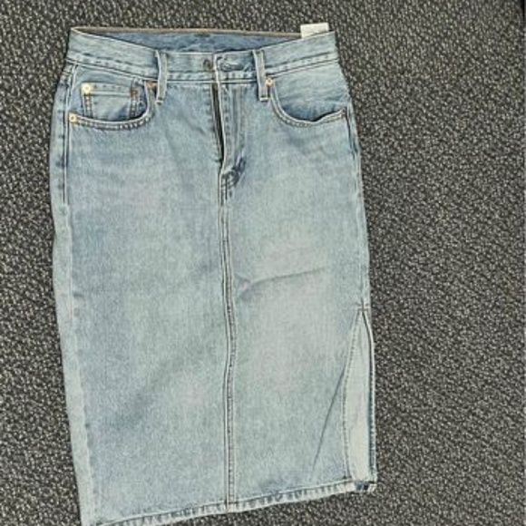 Levis Denim Side Split Midi Skirt - Picture 3 of 4